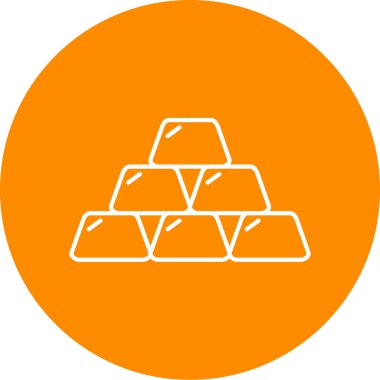 Altın ve iş dünyasının altın çizgi ikonunun vektör çizimi