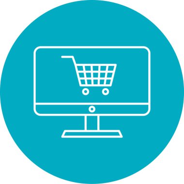 Alışveriş arabası ikon vektör illüstrasyonu