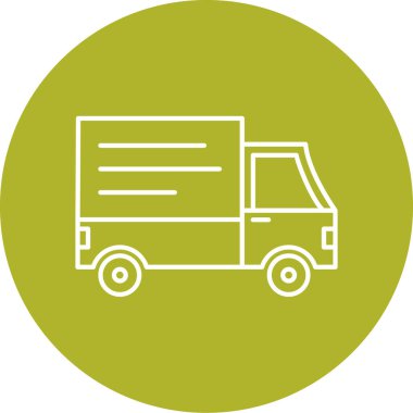 dağıtım kamyonu simgesi, vektör illüstrasyonu