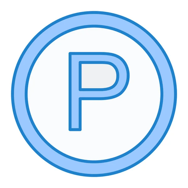 Ikona Znaku Parkingowego Symbol Cienkiej Linii Płaski Wektor Ilustracji — Wektor stockowy