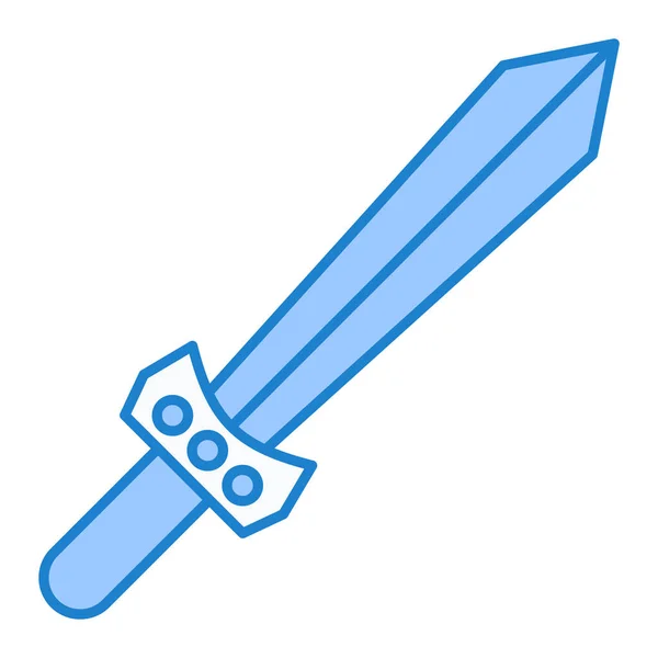 Icône Épée Dessin Animé Illustration Vectorielle Couteau Médiéval Symbole Contour — Image vectorielle