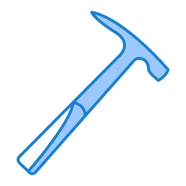 Vector Illustration Single Blue White Icon Hammer — ストックベクタ