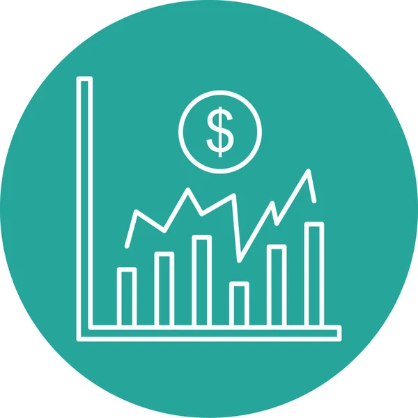 Ícone Gráfico Negócios Ilustração Vetorial — Vetor de Stock