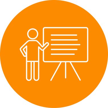 Sunum. Web simgesi basit illüstrasyon