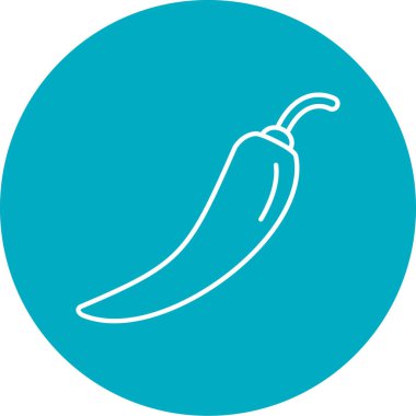 Kırmızı biber simgesinin vektör illüstrasyonu