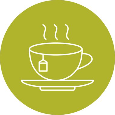 Çay Kupası vektör satırı simgesi