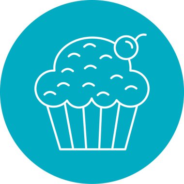 cupcake ikonu vektör illüstrasyonu
