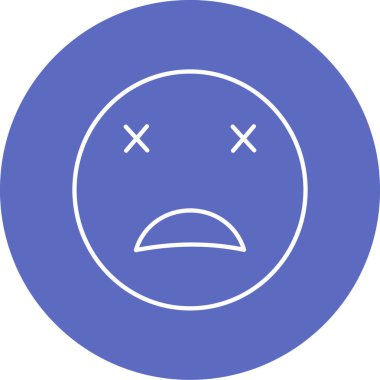 üzgün yüz simge vektör çizim