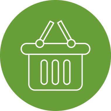 Alışveriş sepeti simgesi, vektör illüstrasyonu