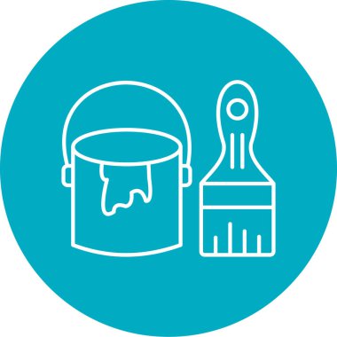 Boya fırça vektör satırı simgesi