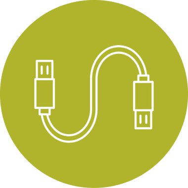 Usb Kablo simgesi, vektör illüstrasyonu