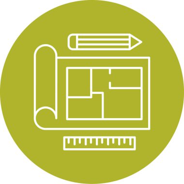 Yapı ve yapı simgesinin vektör illüstrasyonu