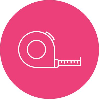 şerit metre düz simgesi, vektör çizim