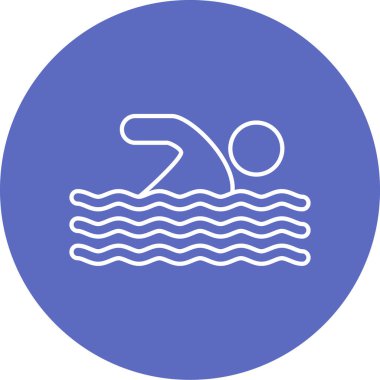 Yüzme ve su sembolünün vektör çizimi