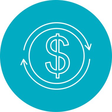 Dolar madeni para simgesinin vektör illüstrasyonu