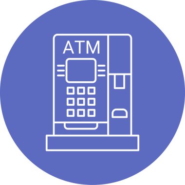 ATM 'de. Web simgesi basit illüstrasyon