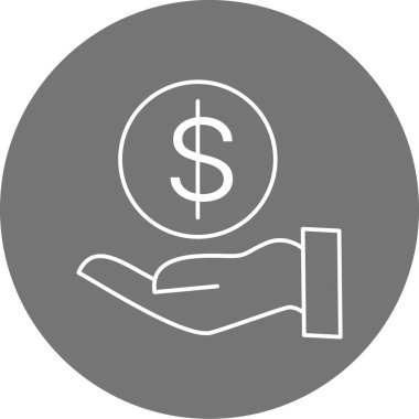 Dolar işareti simgesi, vektör çizimi