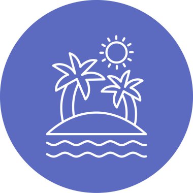 Bir plaj simgesinin vektör çizimi