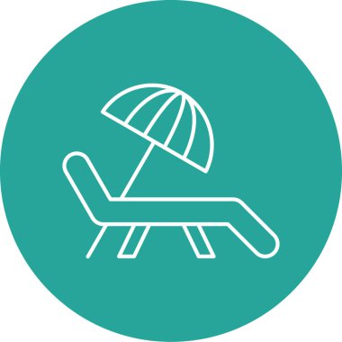 Plaj sandalyesi ikonu. vektör illüstrasyonu