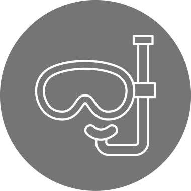 scuba gözlük simgesi, vektör illüstrasyonu