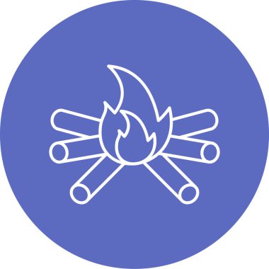 Kamp. Web simgesi basit illüstrasyon