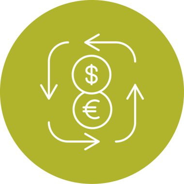 Dolar, yen, para, para, takas, bankacılık. Basit resimleme