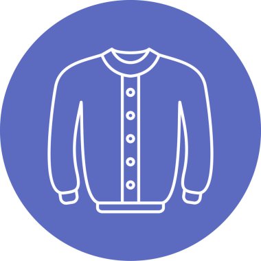 Ceket simgesi, mavi vektör illüstrasyonu