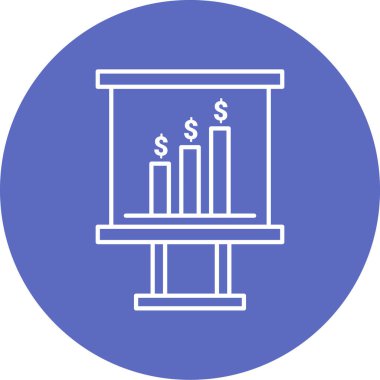 iş sunum çizgisi vektör simgesi modern illüstrasyon