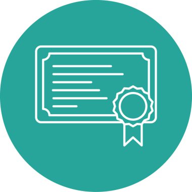 Sertifika. Web simgesi basit illüstrasyon