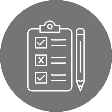 Kontrol listesi. Web simgesi basit illüstrasyon
