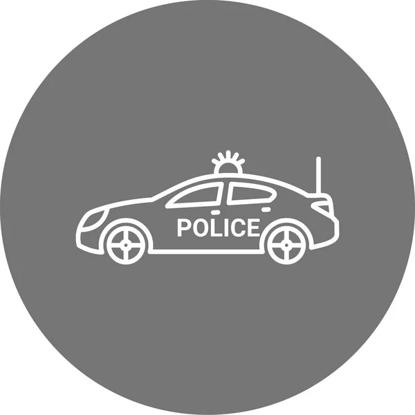 Polizia Auto Icona Vettoriale Illustrazione — Vettoriale Stock