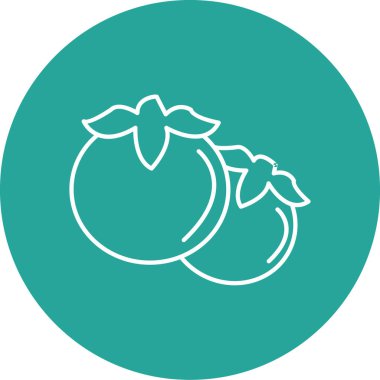 Basit meyve ve sebze ikonunun minimalist vektör çizimi  