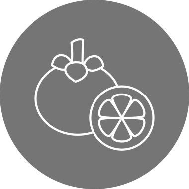 Basit meyve ve sebze ikonunun minimalist vektör çizimi   