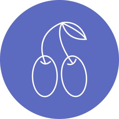 Kiraz ve meyve simgesinin vektör illüstrasyonu