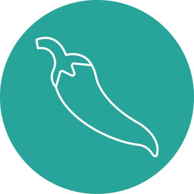 Kırmızı biber simgesinin vektör illüstrasyonu
