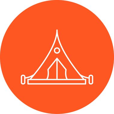 kamp çadırı ikonu vektör illüstrasyonu