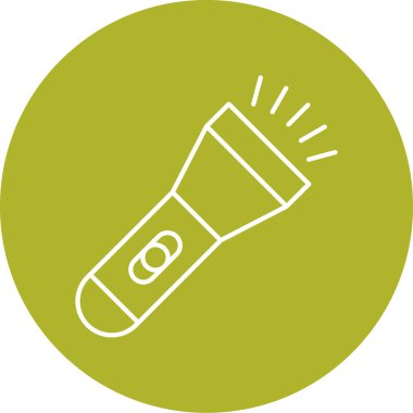 Tek el feneri simgesinin vektör illüstrasyonu