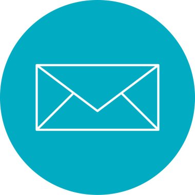 E- posta simgesi modaya uygun düz renk tarzında. vektör illüstrasyonu.