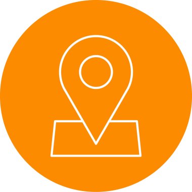 konum imleci düz simgesi arkaplanda izole edildi, vektör illüstrasyonu