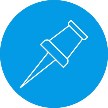 İğne simgesine bas. vektör illüstrasyonu