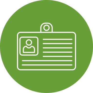 Kimlik kartı simgesi, vektör illüstrasyonu