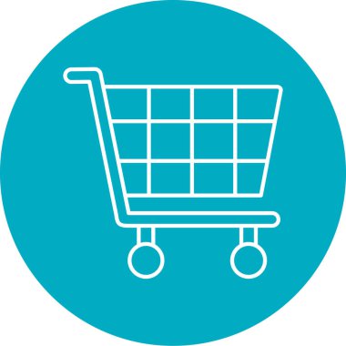 Alışveriş arabası simgesi, vektör illüstrasyonu