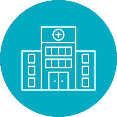 Hastane binası ikon vektör illüstrasyonu