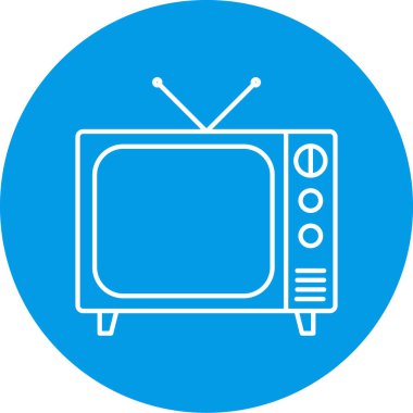 Eski bir televizyon simgesinin vektör illüstrasyonu