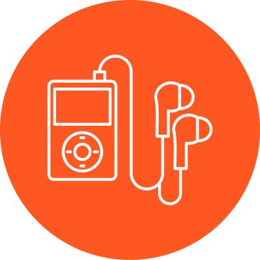 Modern kulaklık simgesinin vektör çizimi