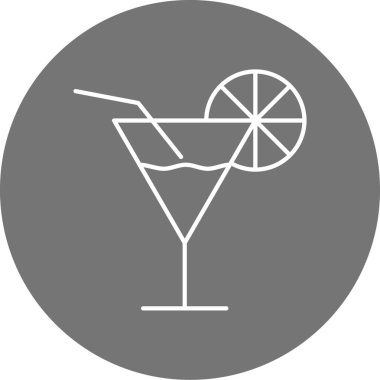 Kokteyl simgesi, vektör illüstrasyonu