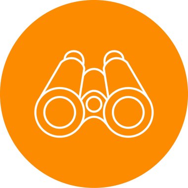 Düz biçimli binoküler simge beyaz arkaplan üzerinde izole