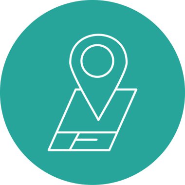 Harita iğne simgesi. konum belirleyici sembol. düz tasarım biçimi.