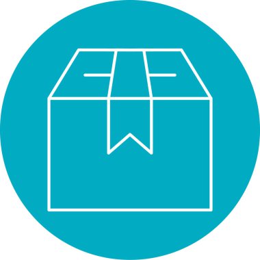 Bir kutu simgesinin vektör illüstrasyonu