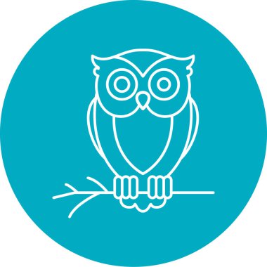 Baykuş. Web simgesi basit illüstrasyon